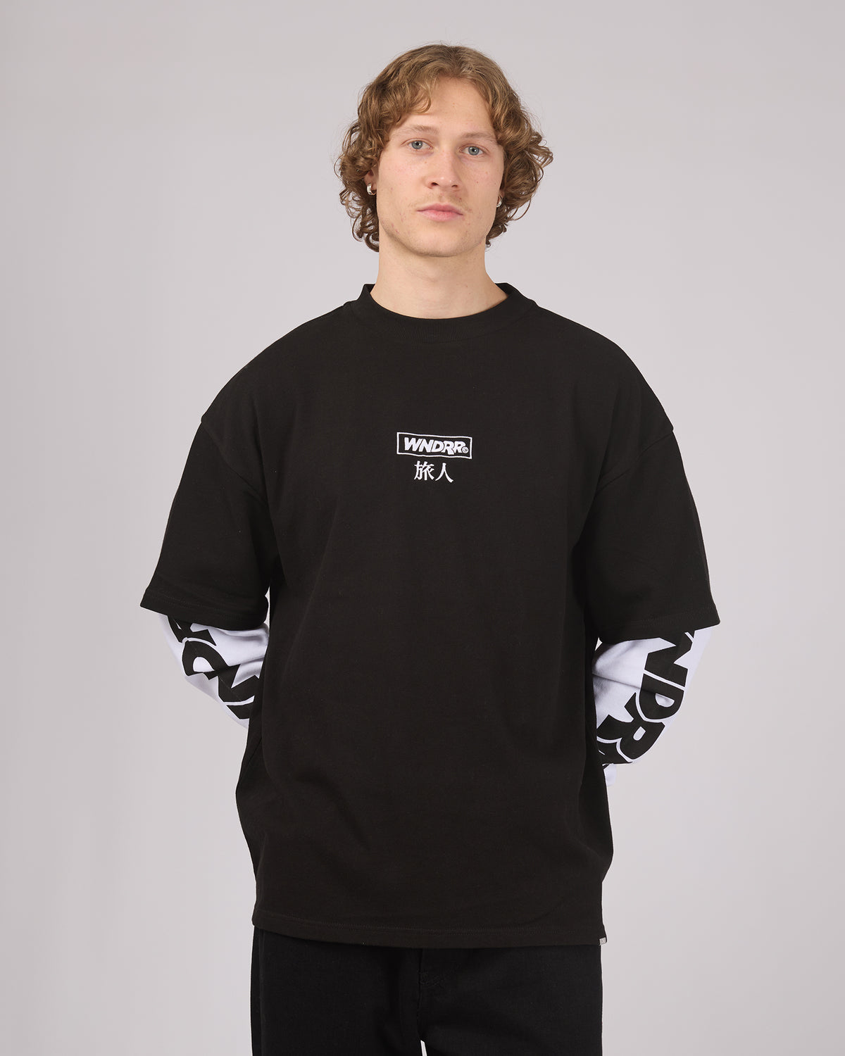 Shodo Layered Long Sleeve Tee Black