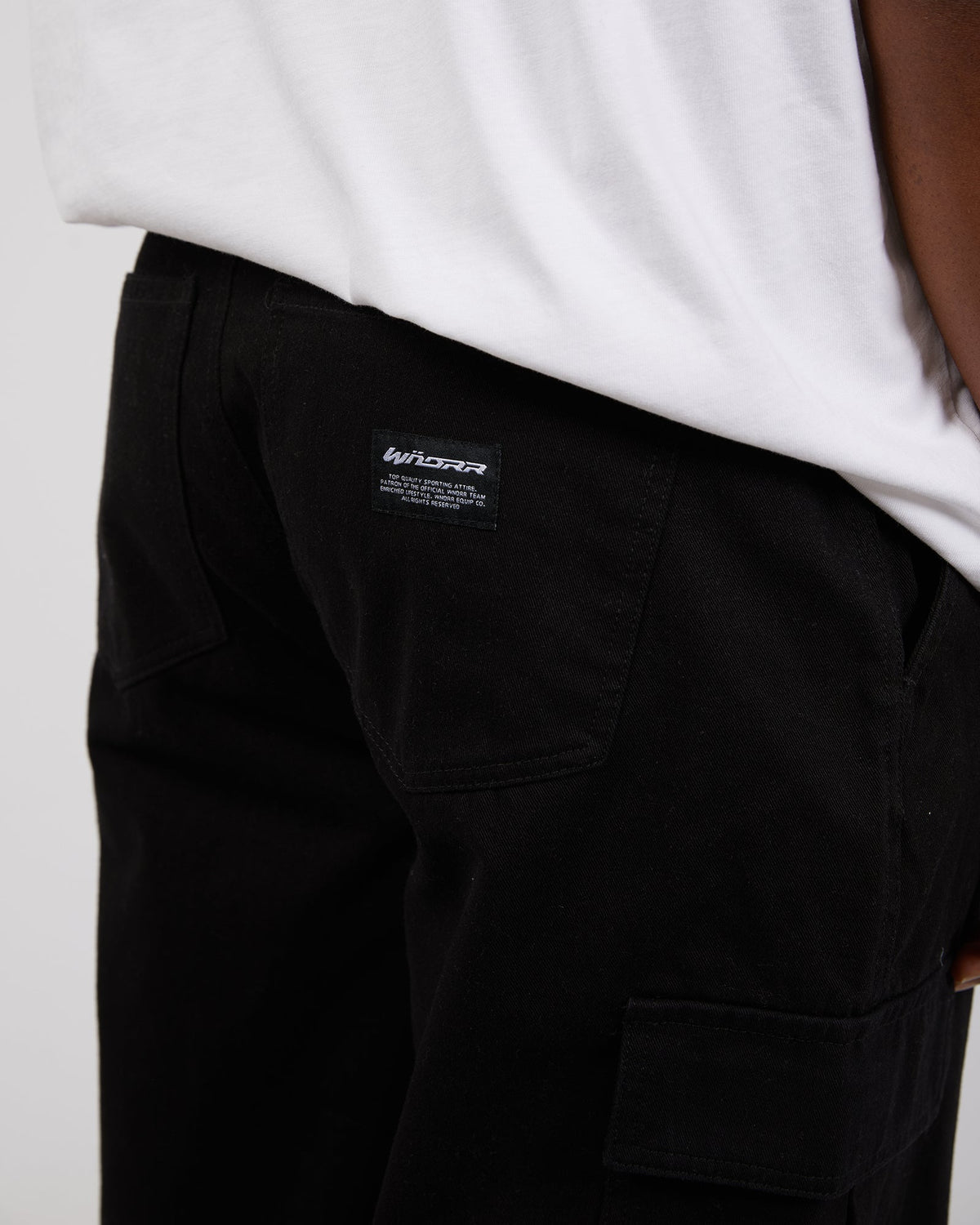Wndrr-Booster Cargo Pant Black-Edge Clothing