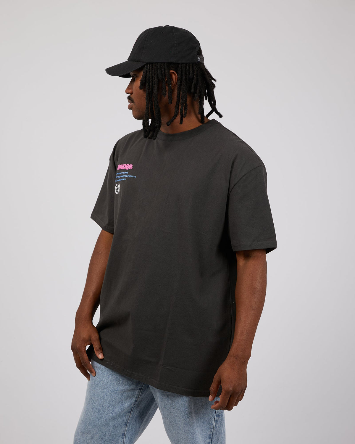 Wndrr-Obscure Box Fit Tee Faded Black-Edge Clothing