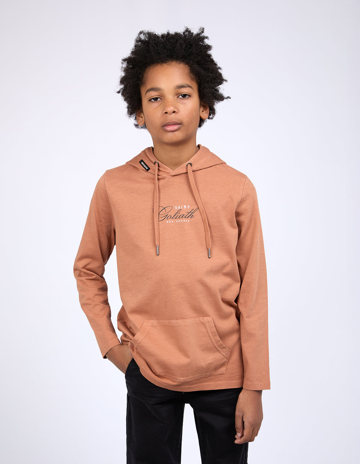 Teen Mark Hooded Tee Tan