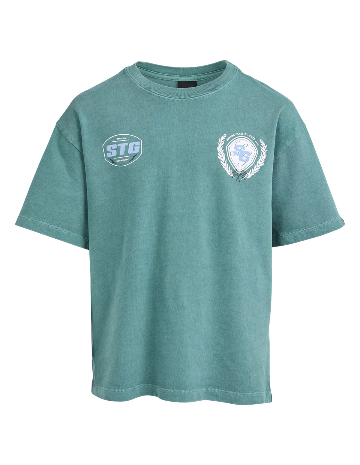 Kids Crest Fleece Tee Forrest
