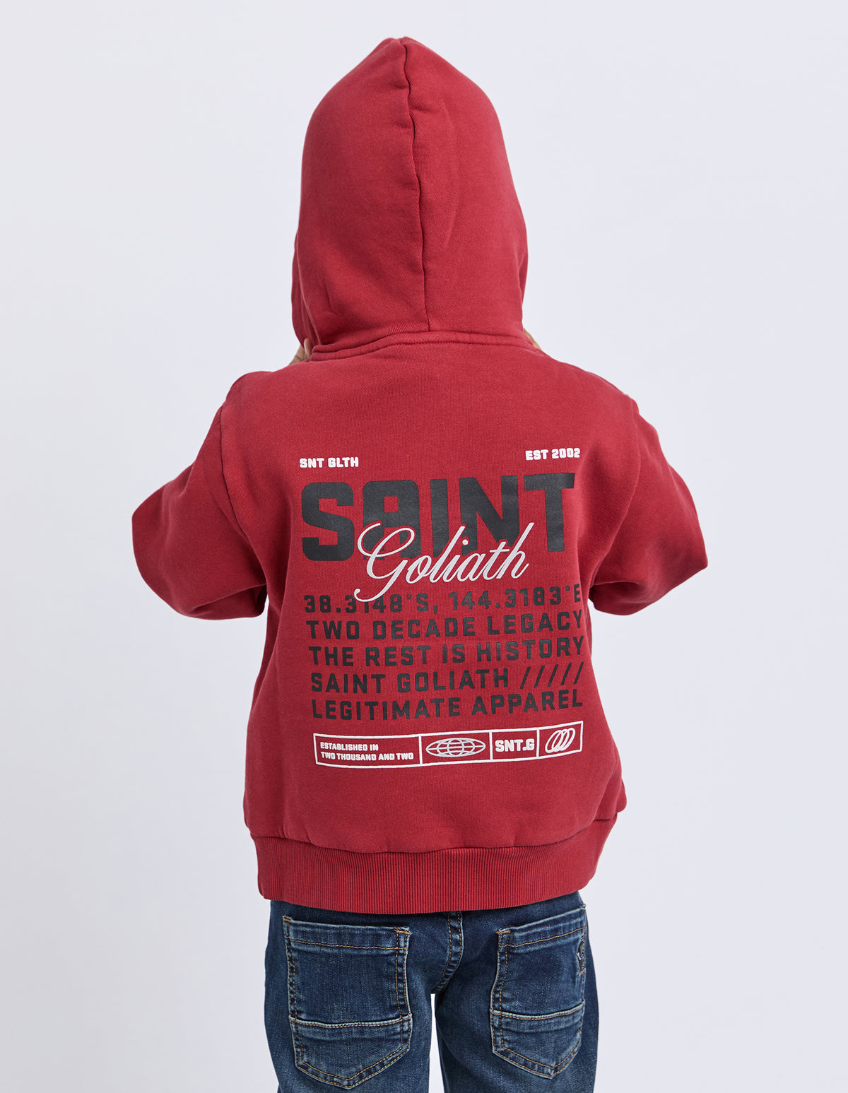 Kids Upside Hoodie Red