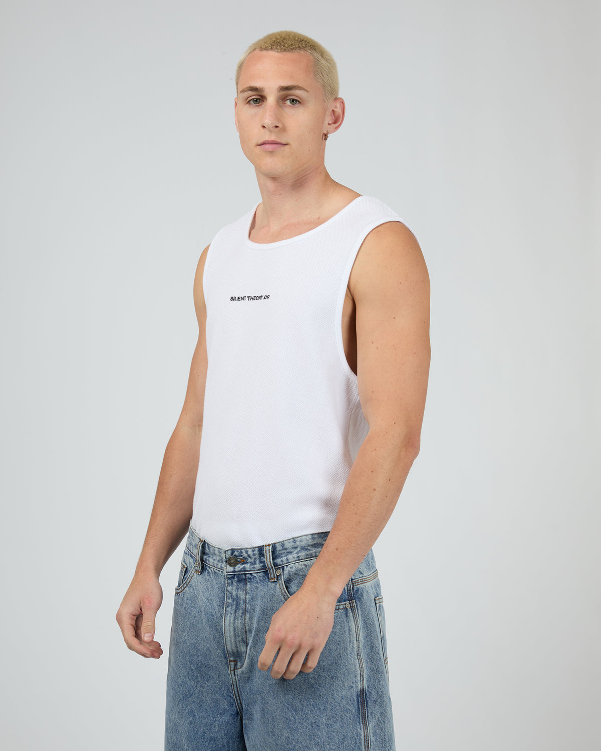 Lucas Textured Singlet White