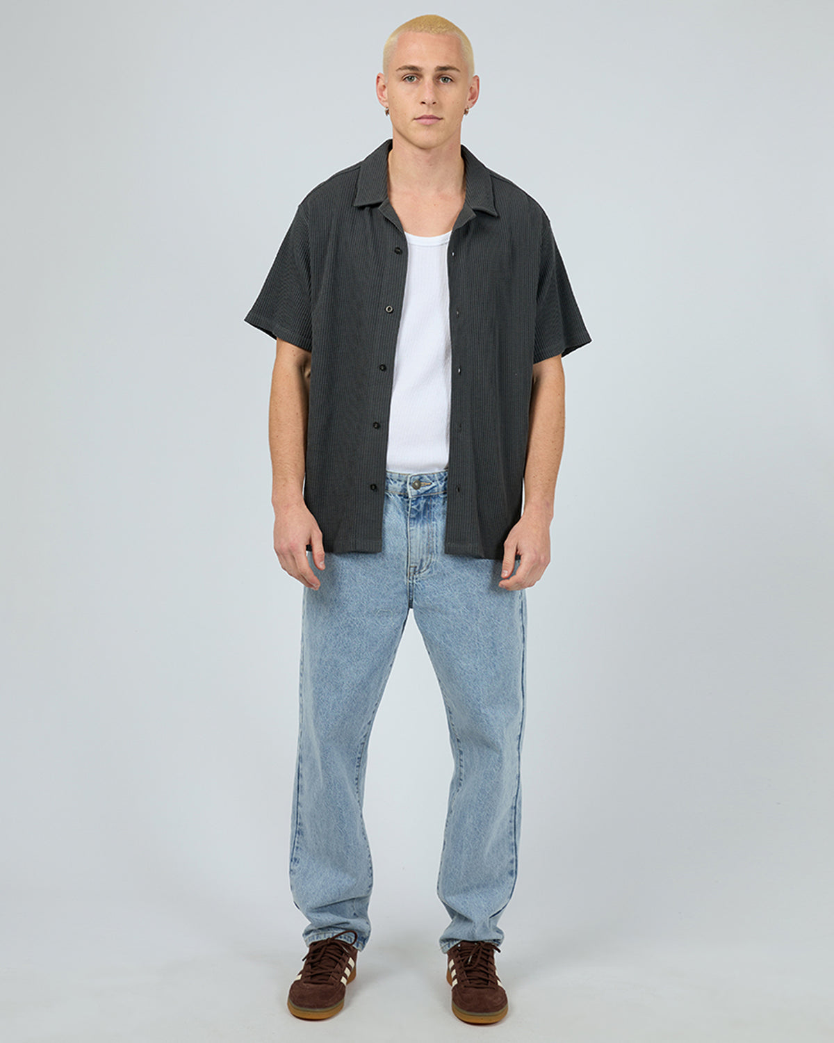 Session Waffle Ss Shirt Charcoal