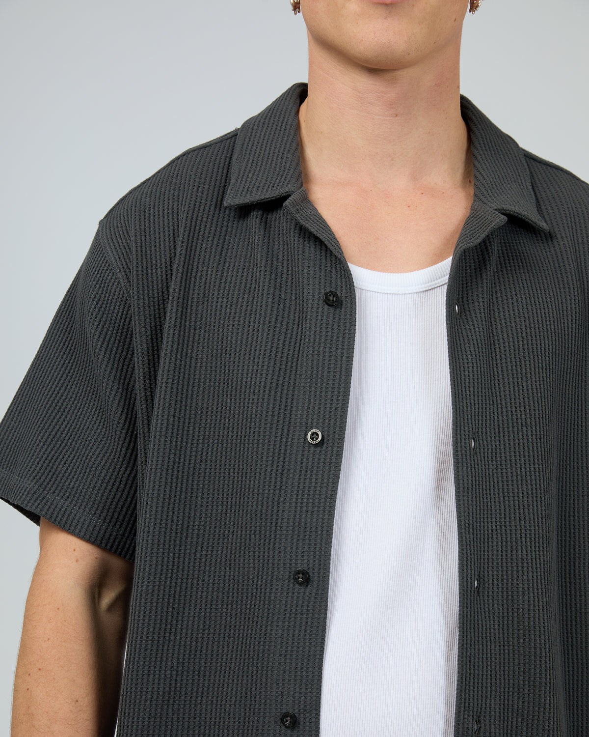 Session Waffle Ss Shirt Charcoal