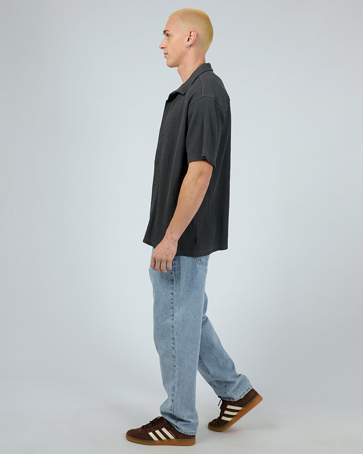 Session Waffle Ss Shirt Charcoal