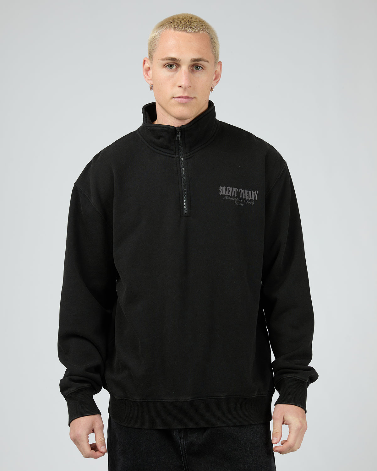 Conflict Quarter Zip Washed Black