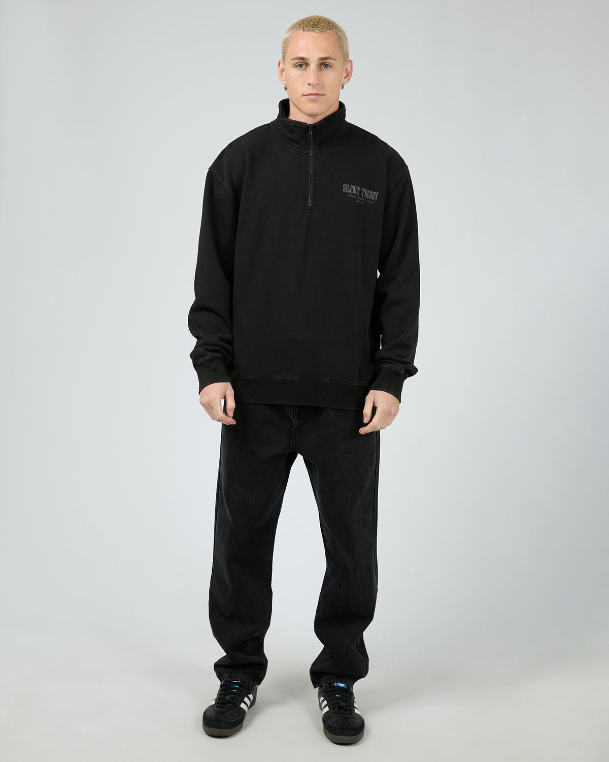 Conflict Quarter Zip Washed Black