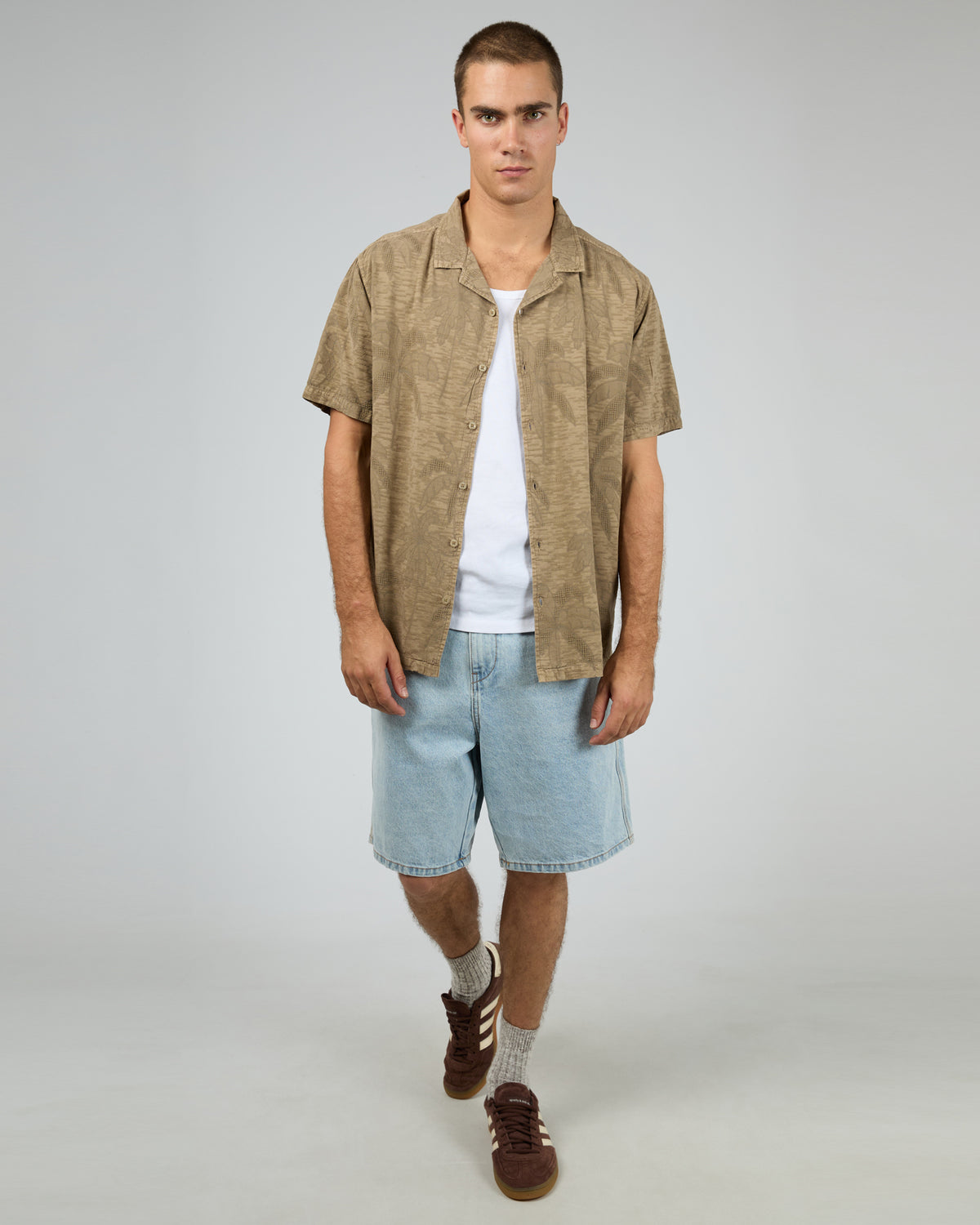 Foliage Short Sleeve Shirt Brown