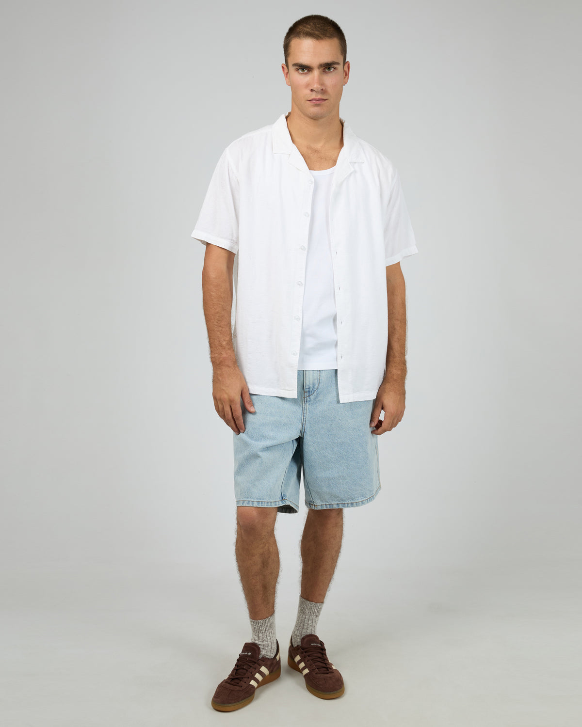 Foliage Short Sleeve Shirt White