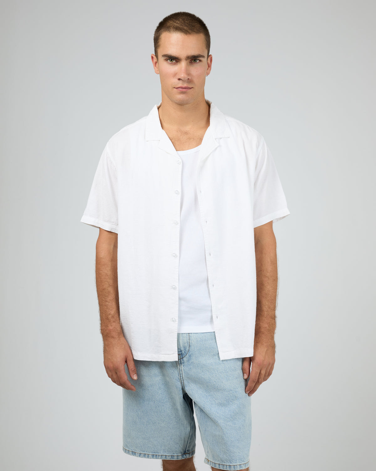 Foliage Short Sleeve Shirt White