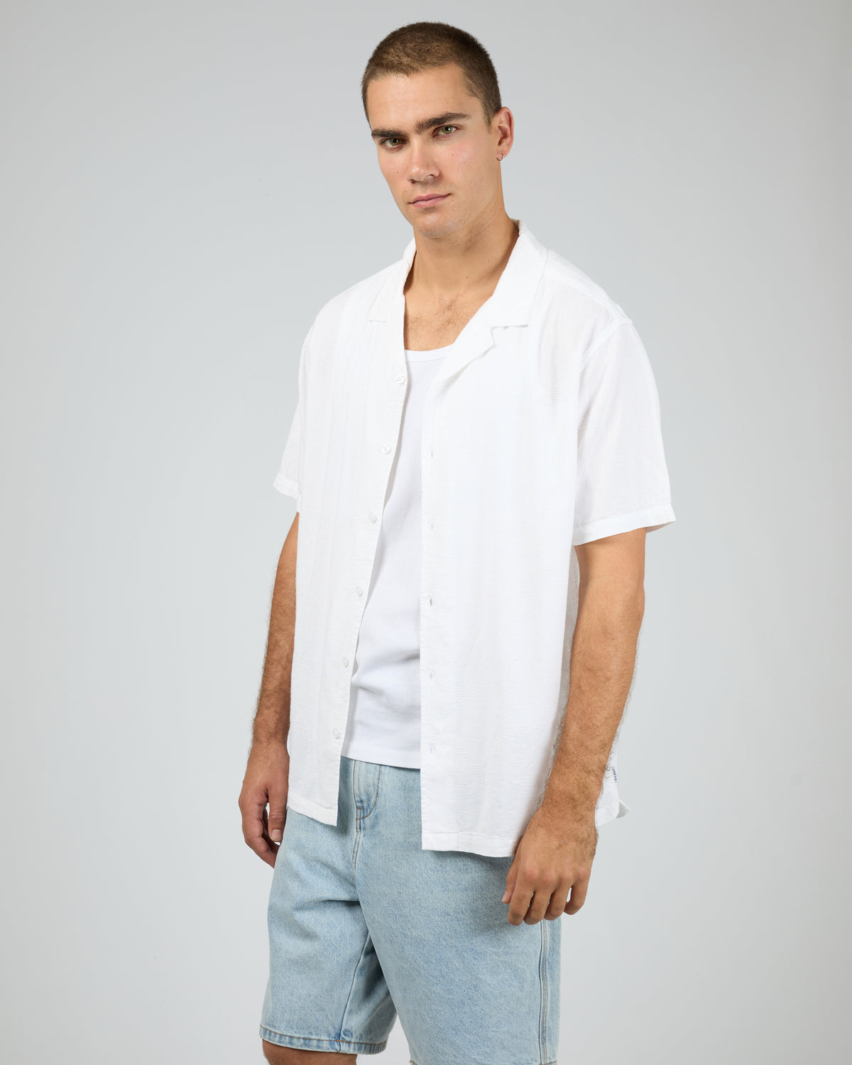 Foliage Short Sleeve Shirt White