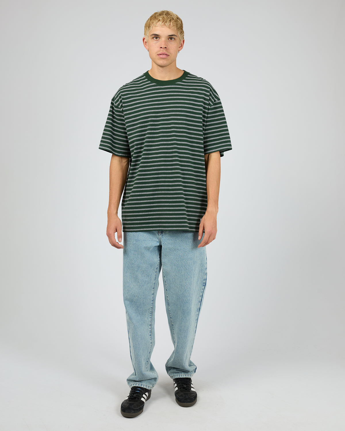 Staple Stripe Tee Green