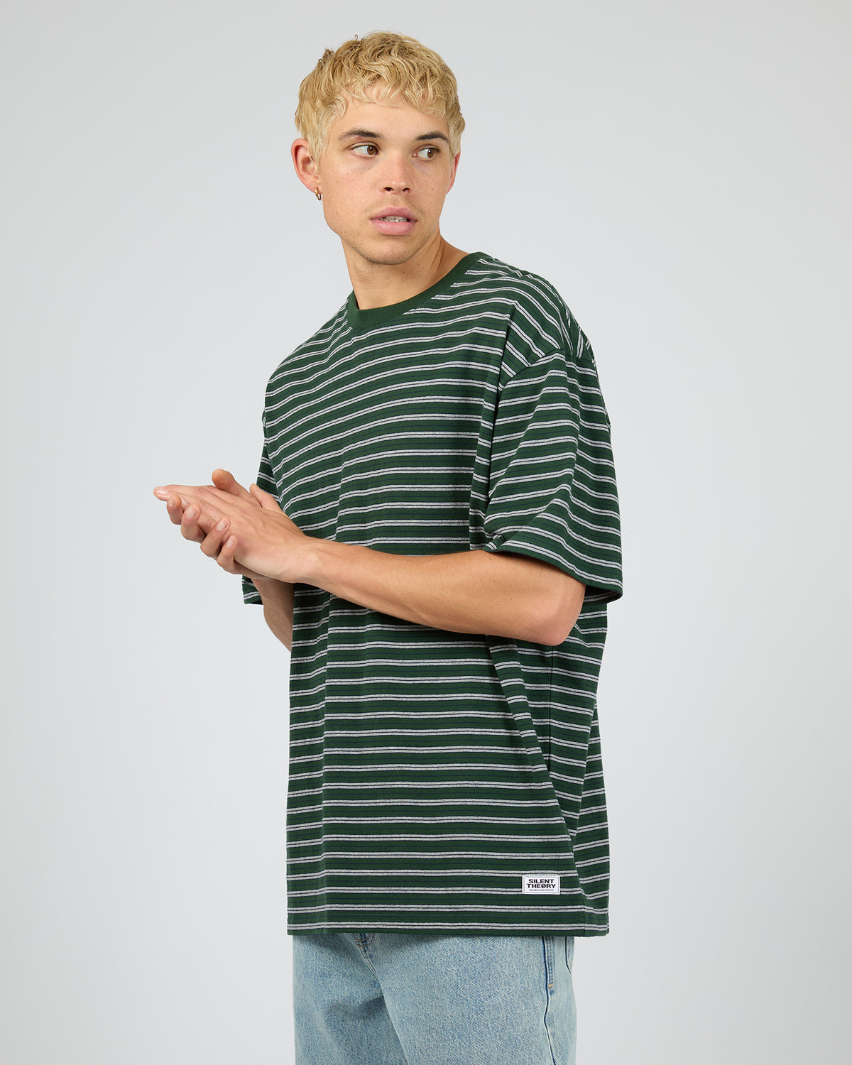 Staple Stripe Tee Green