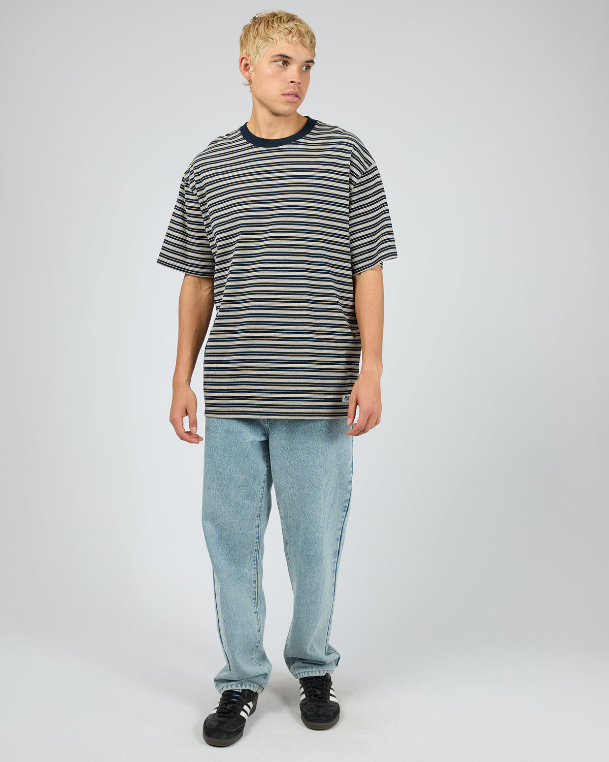 Staple Stripe Tee Navy