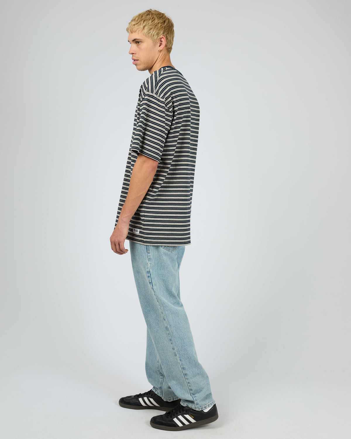 Staple Stripe Tee Navy