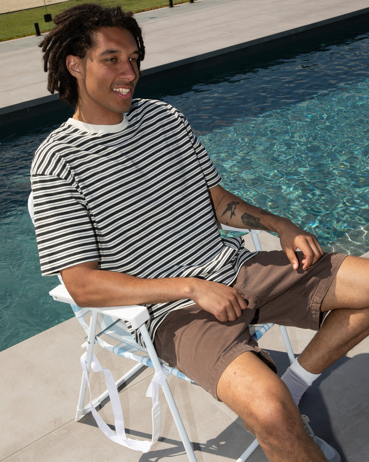 Staple Stripe Tee White