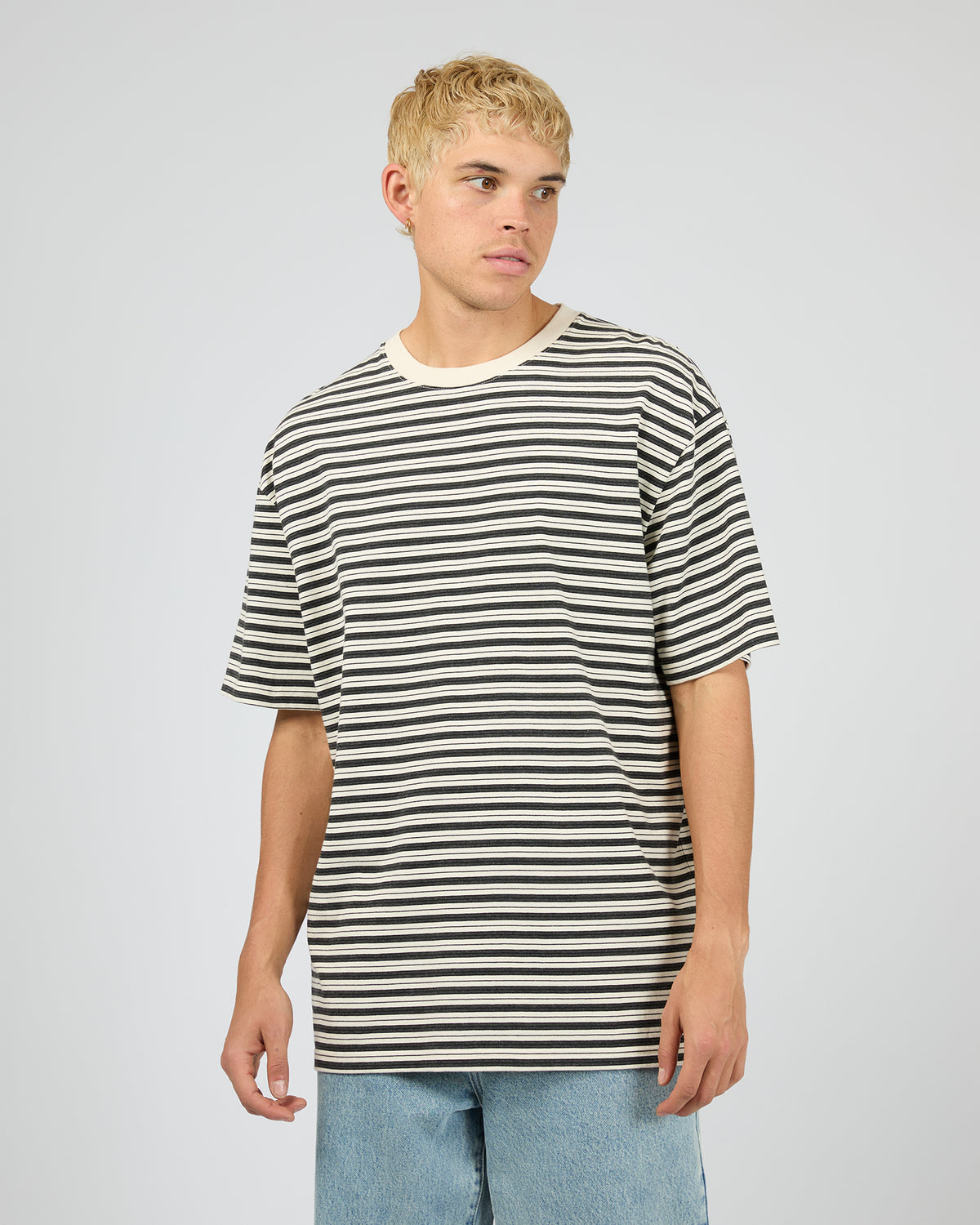 Staple Stripe Tee White