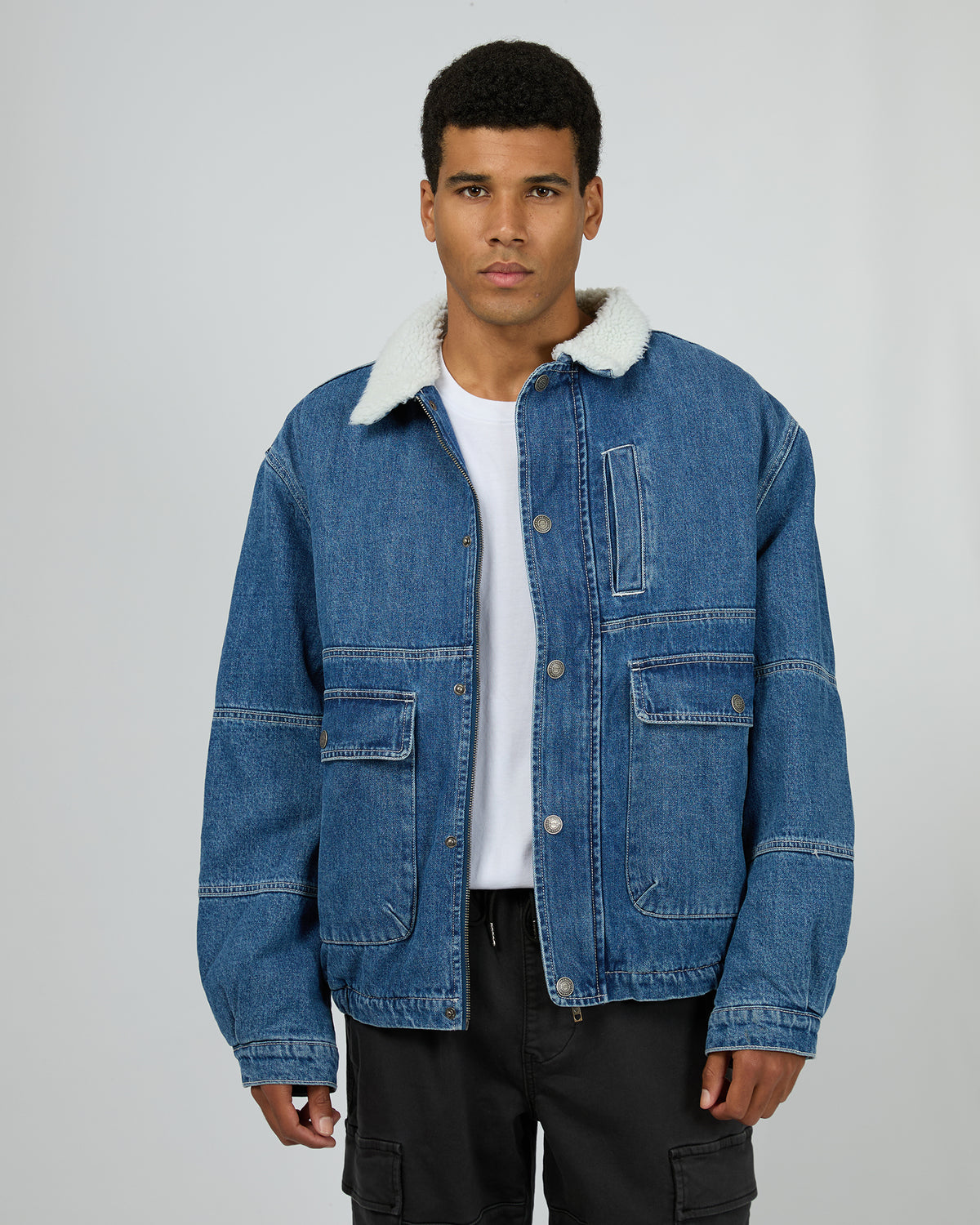 Harry Sherpa Jacket Blue