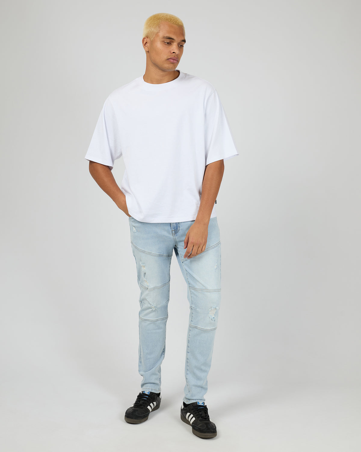 Soho Jean Pannelled Slim Fit Bleached Blue