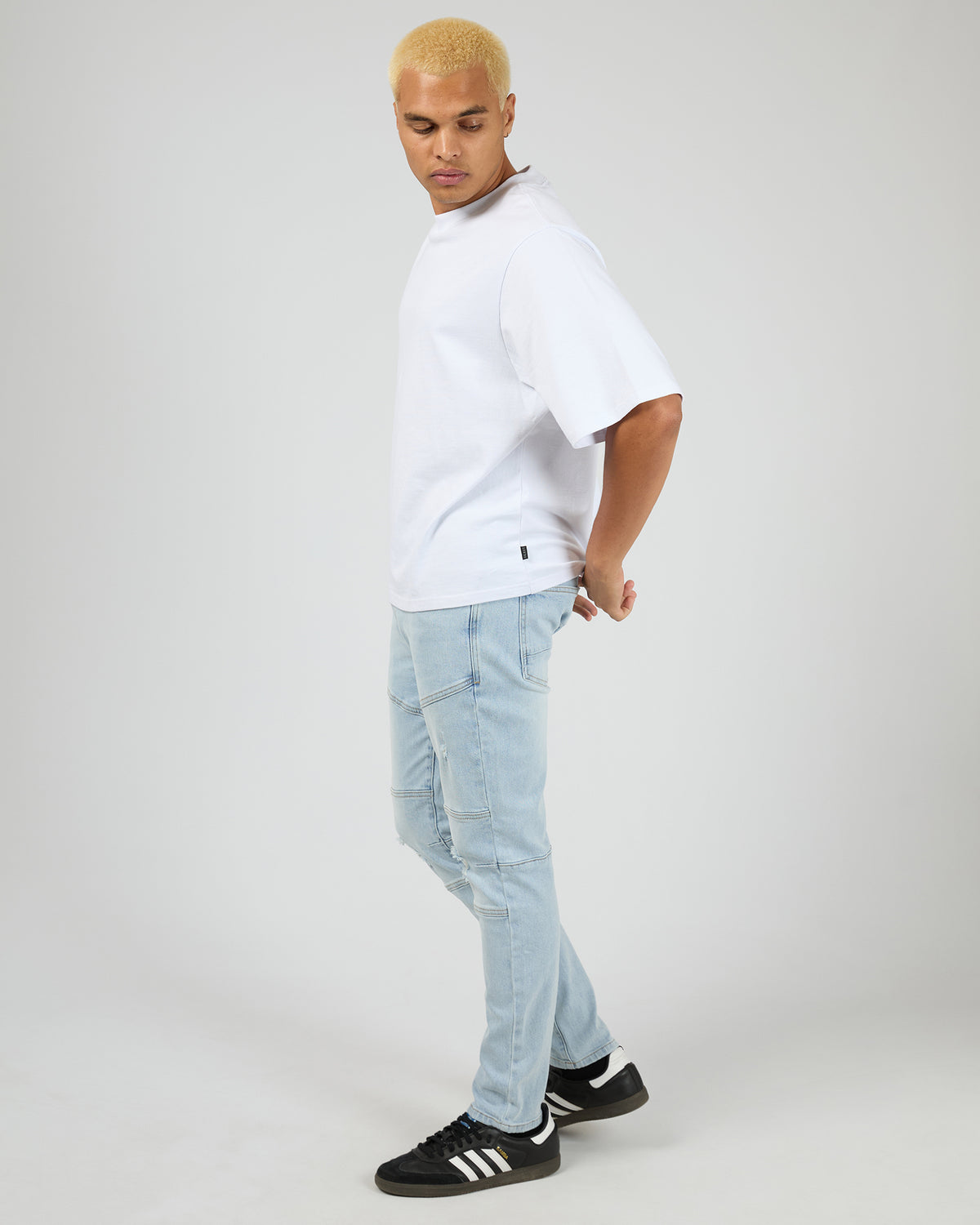 Soho Jean Pannelled Slim Fit Bleached Blue