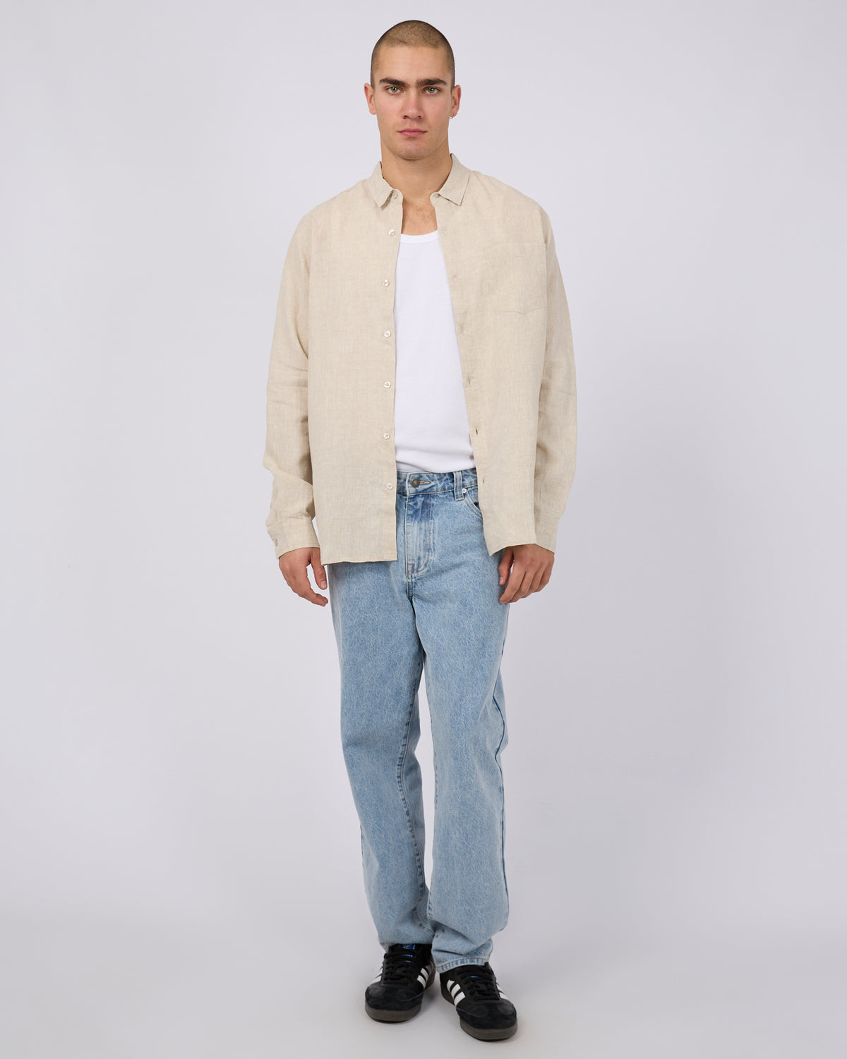 Linen Long Sleeve Shirt Natural