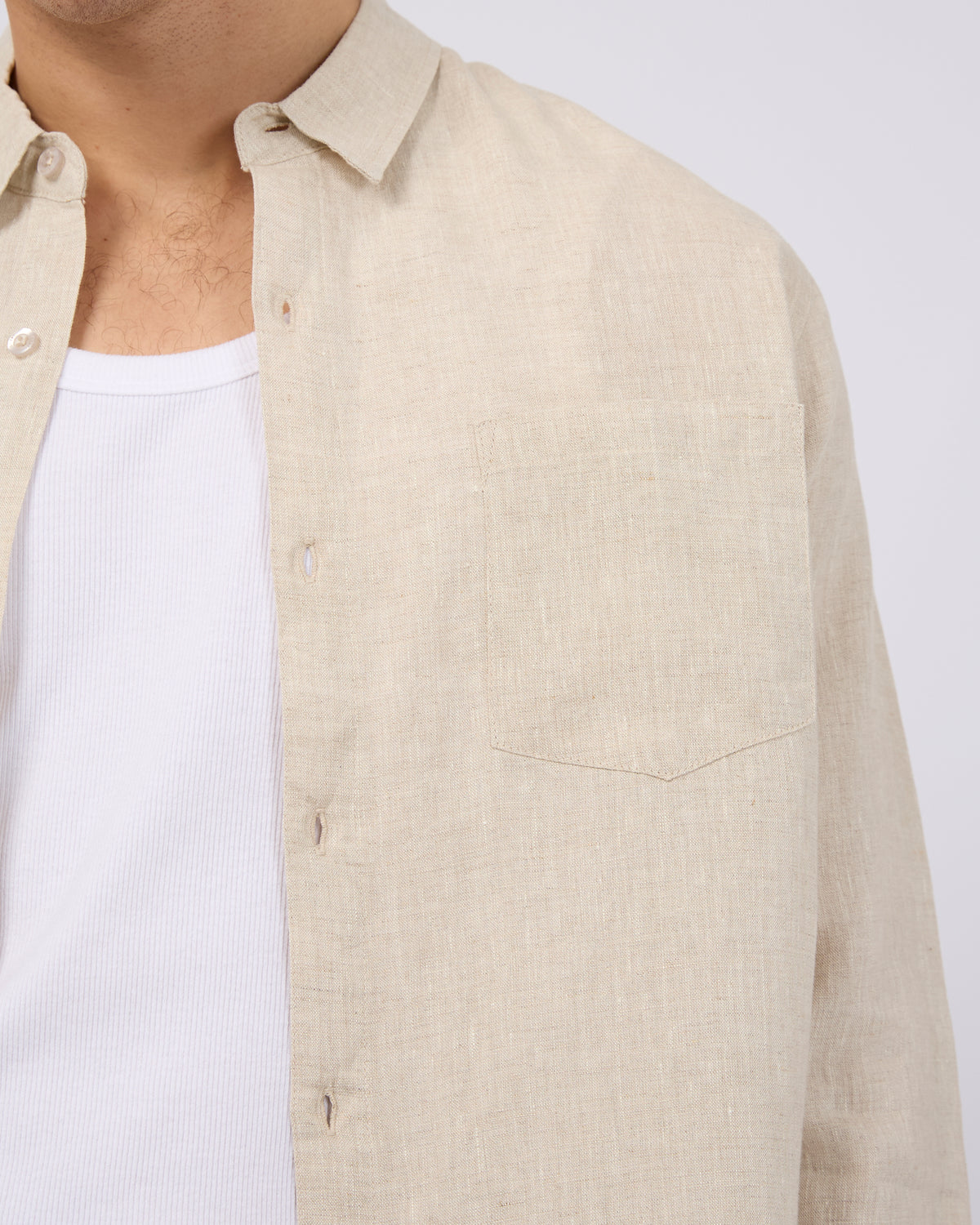 Linen Long Sleeve Shirt Natural