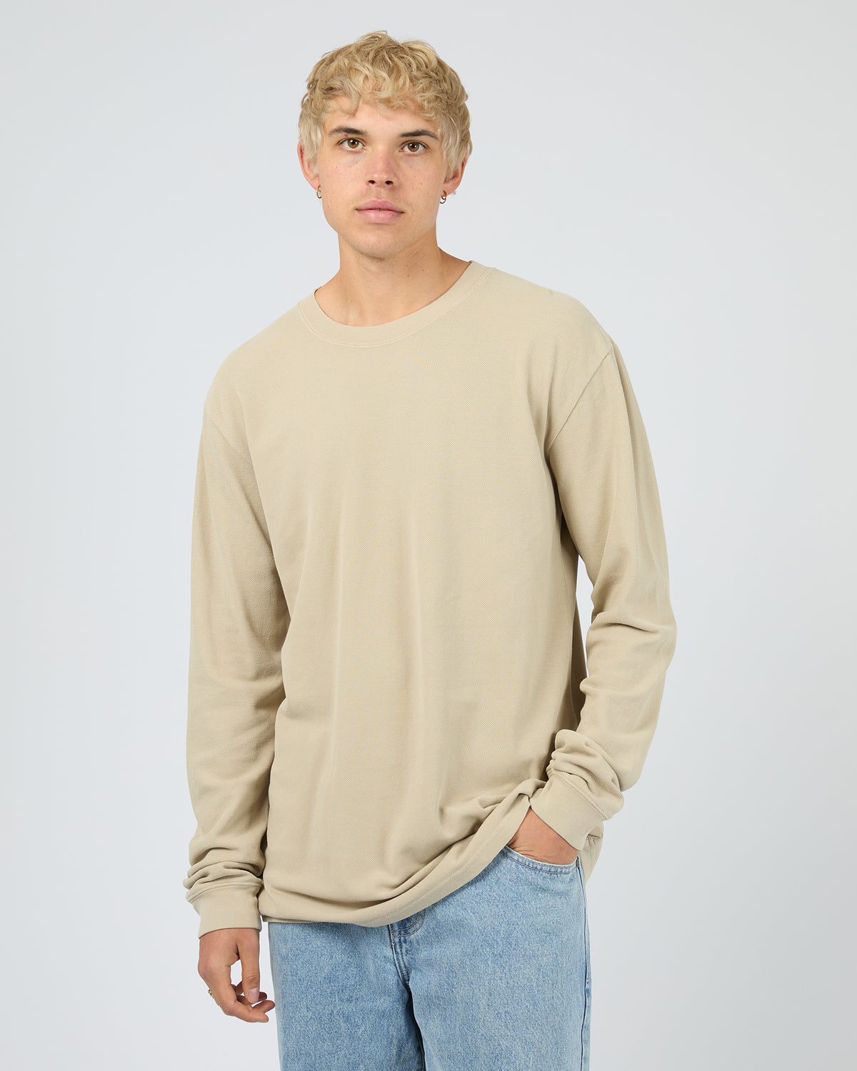 Pique Long Sleeve Tee Herb