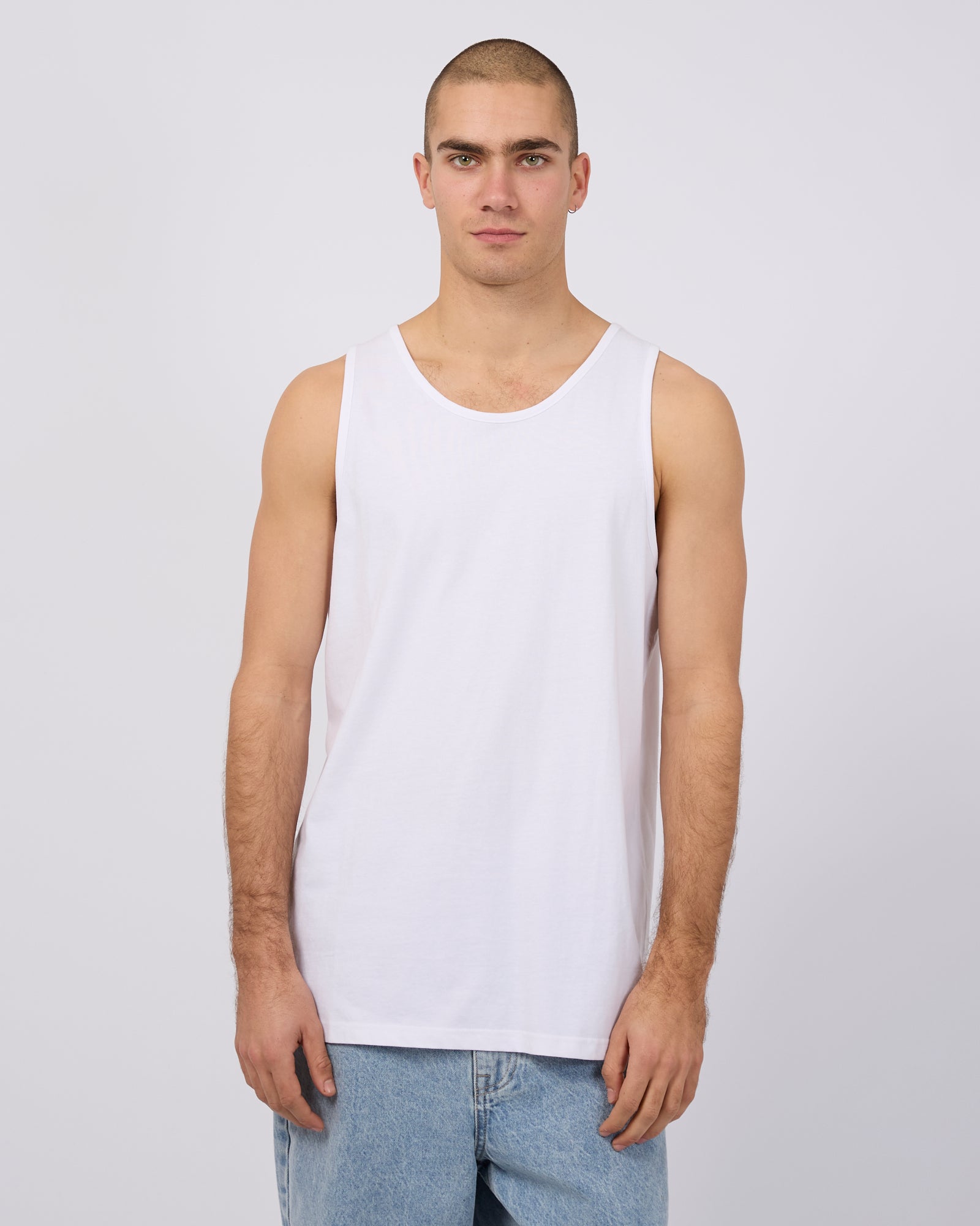 white cotton singlet