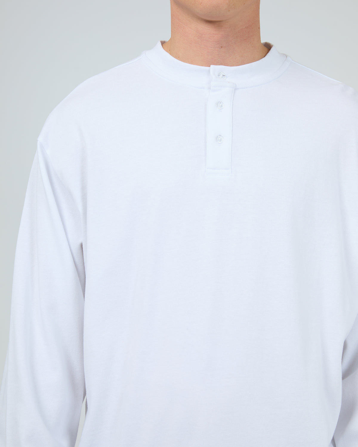 Henley Long Sleeve Top White