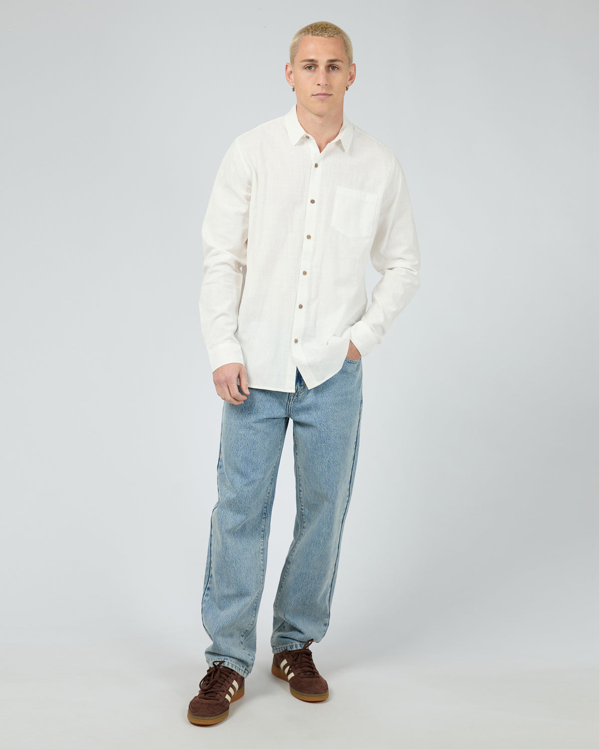 Texture Ls Shirt White