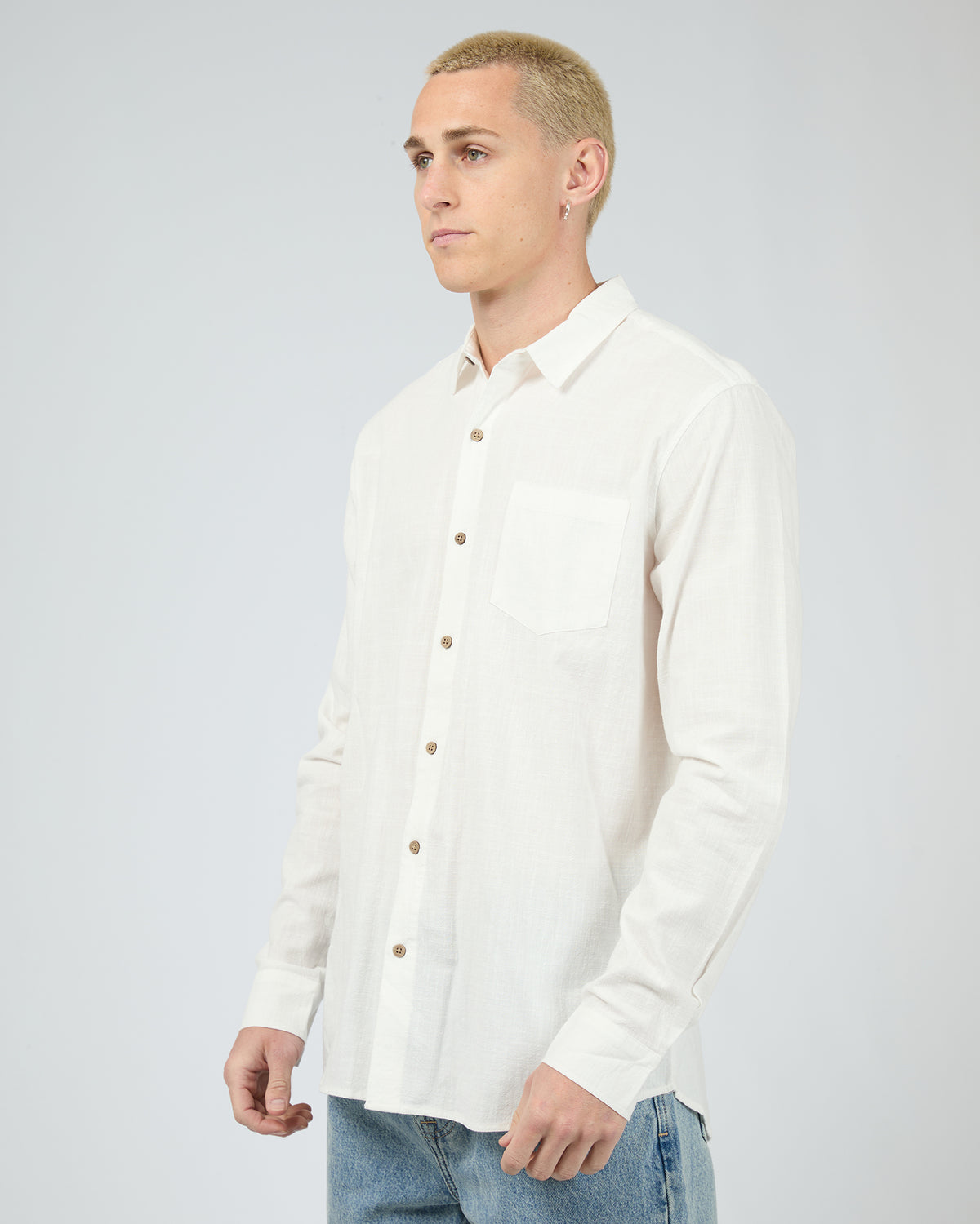 Texture Ls Shirt White
