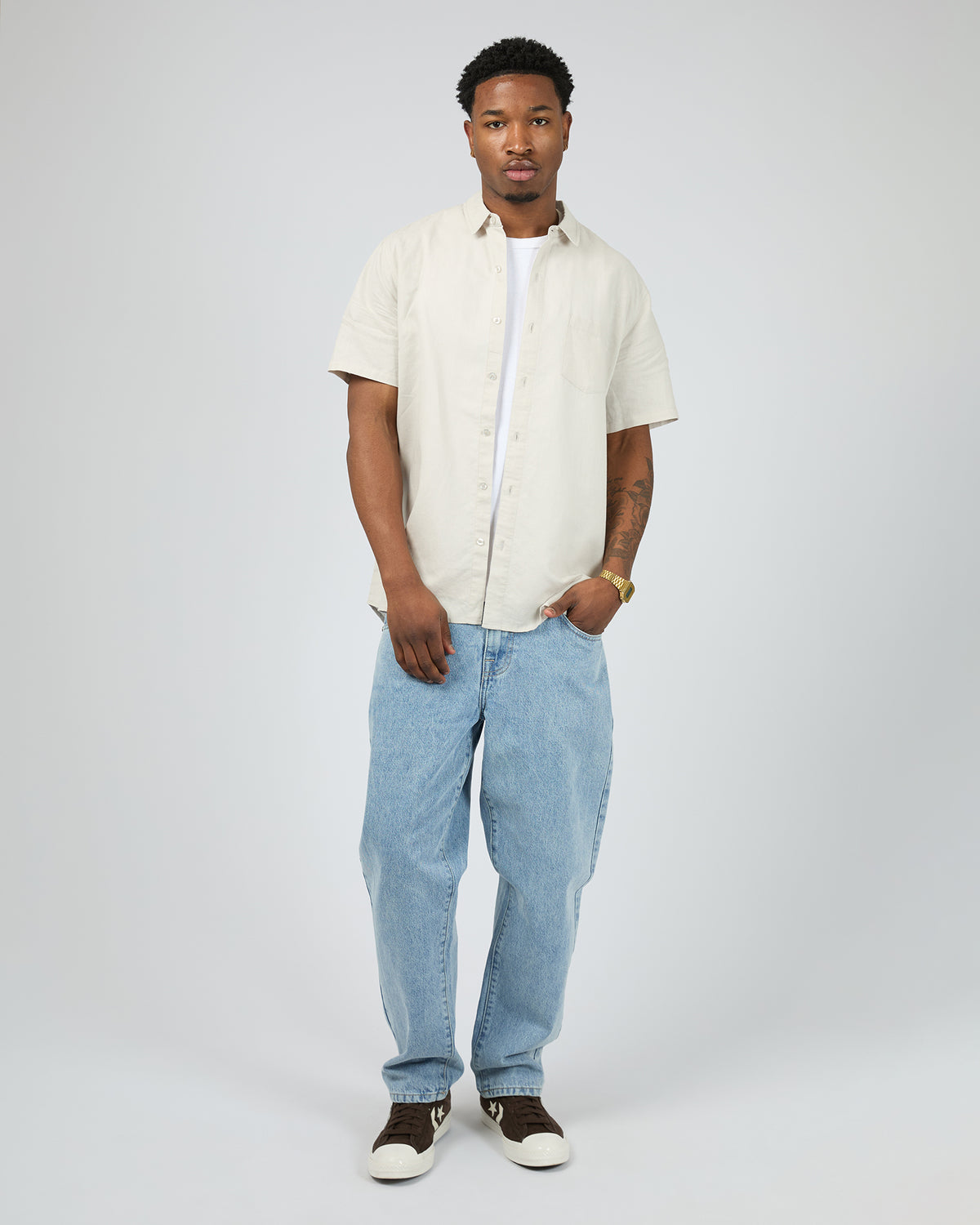 Linen Short Sleeve Shirt II Dove