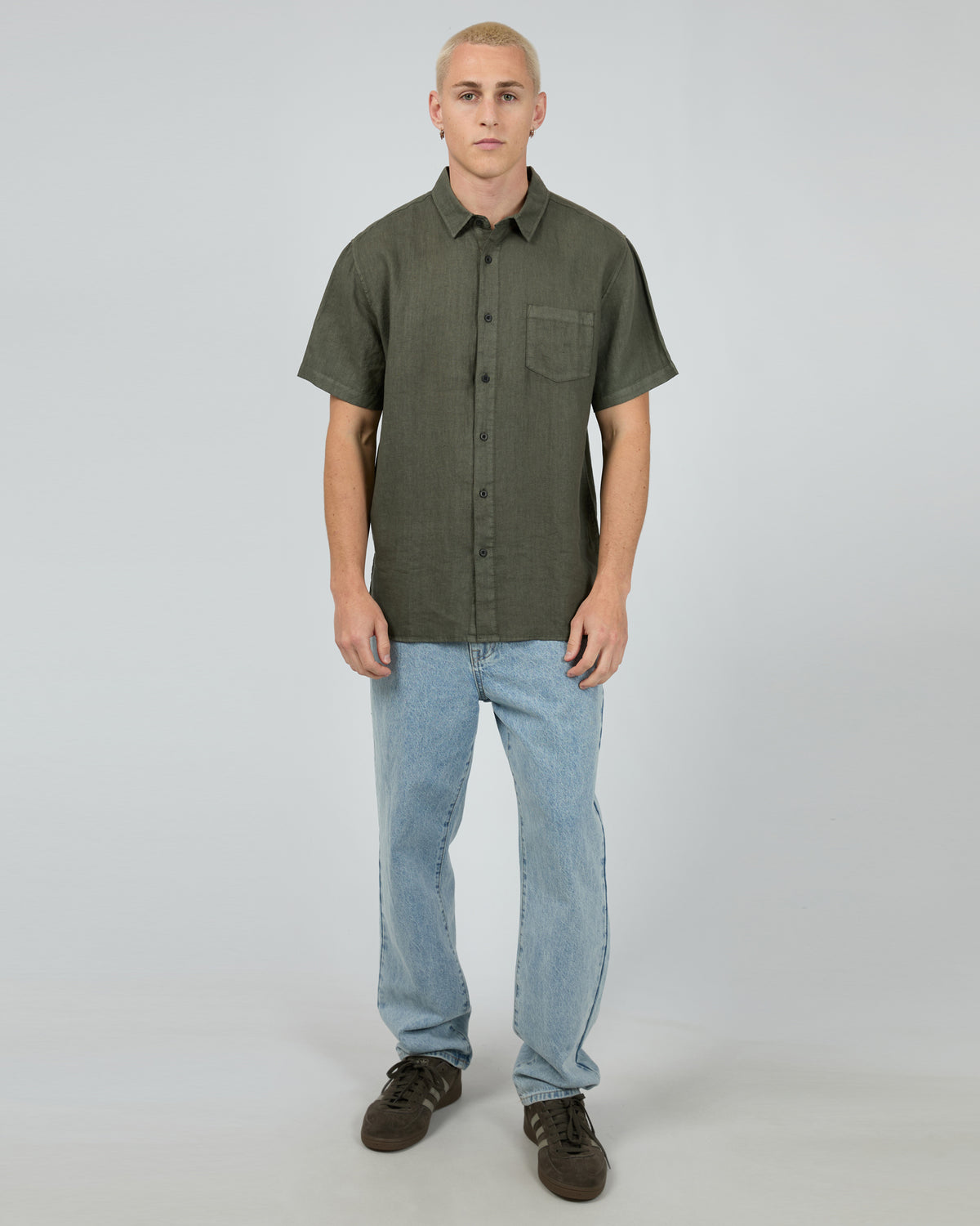 Linen Short Sleeve Shirt II Khaki