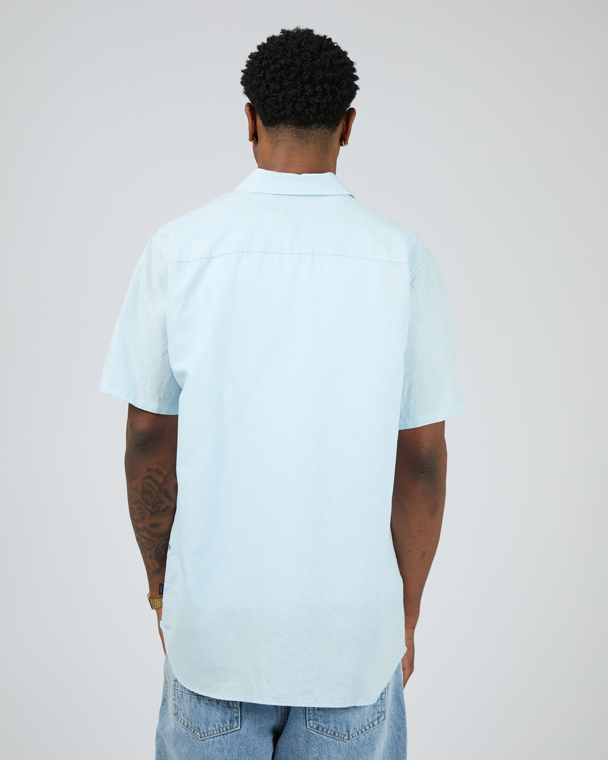 Linen Short Sleeve Shirt II Pale Blue