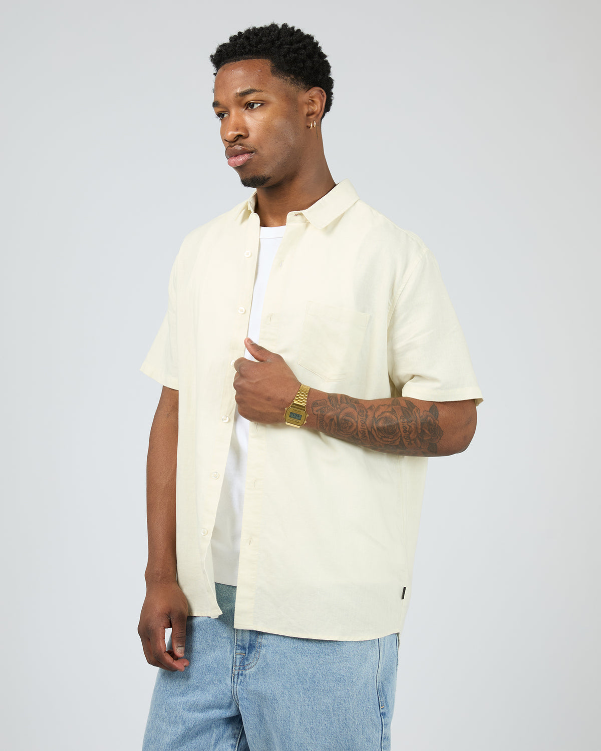 Linen Short Sleeve Shirt II Yellow