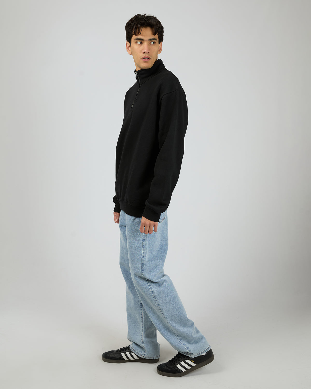 Quarter Zip Jumper Black