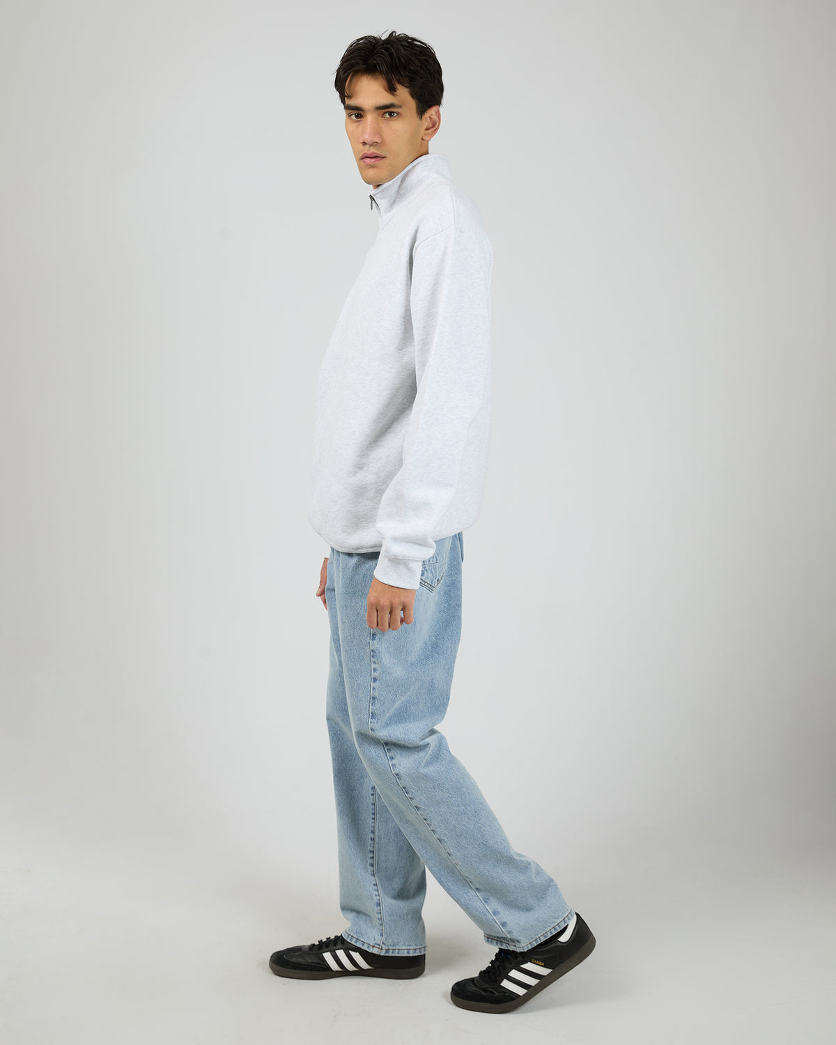 Quarter Zip Jumper Grey Marle