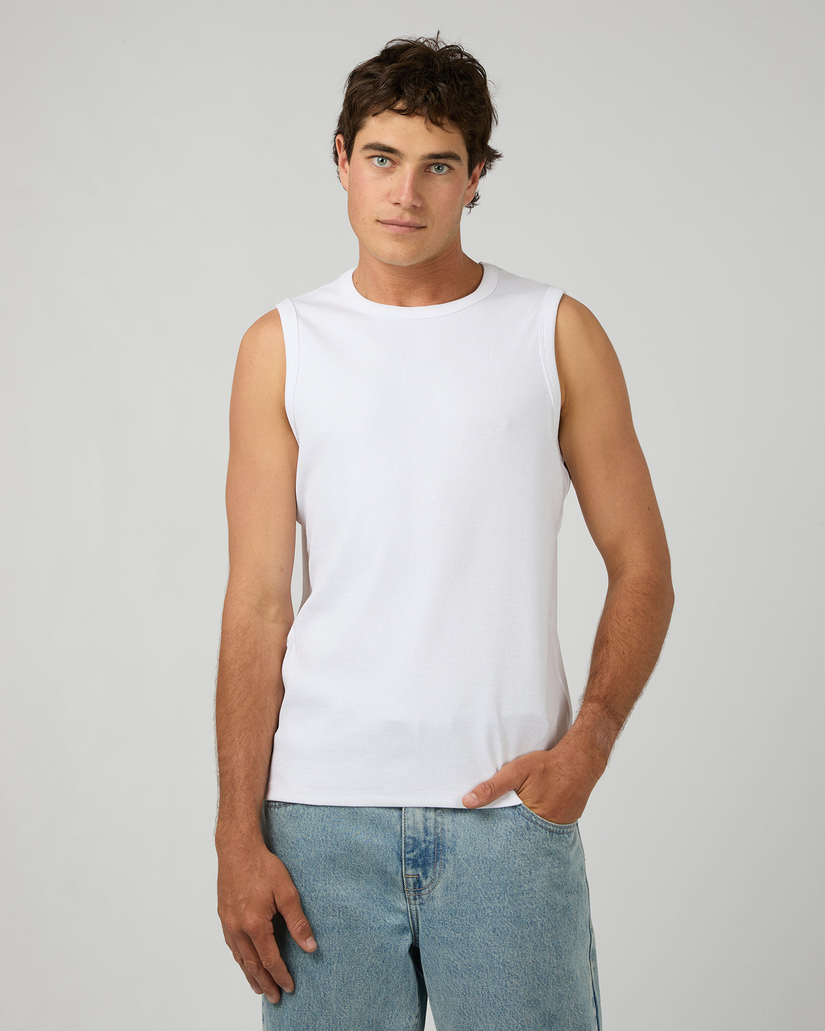 Fitted Rib Tank White