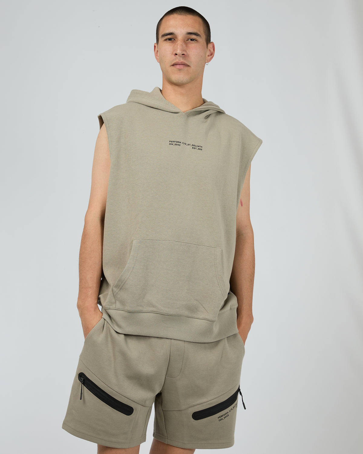 Gains Hooded Muscle Grey