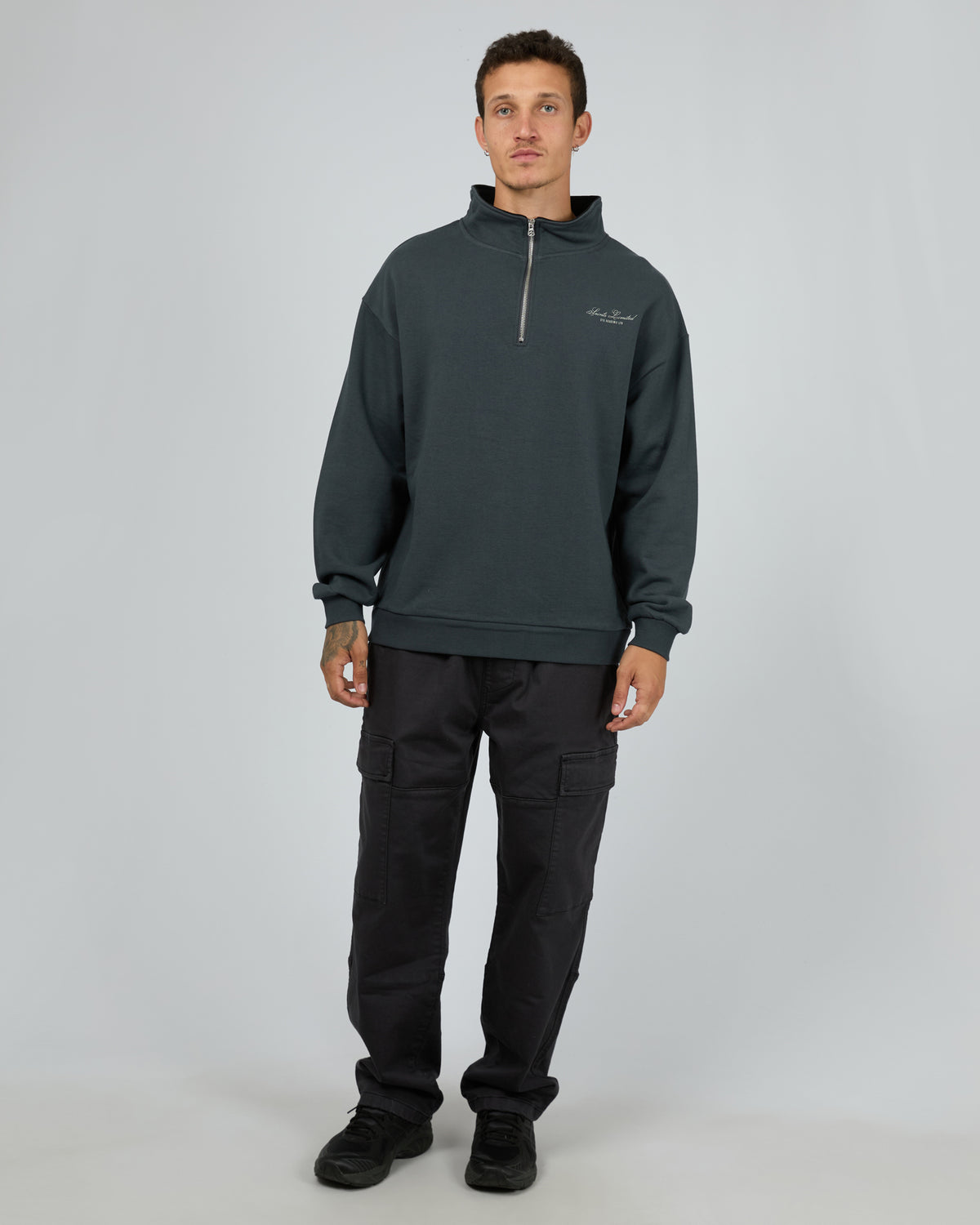 Saints Ltd Qtr Zip Steel Blue