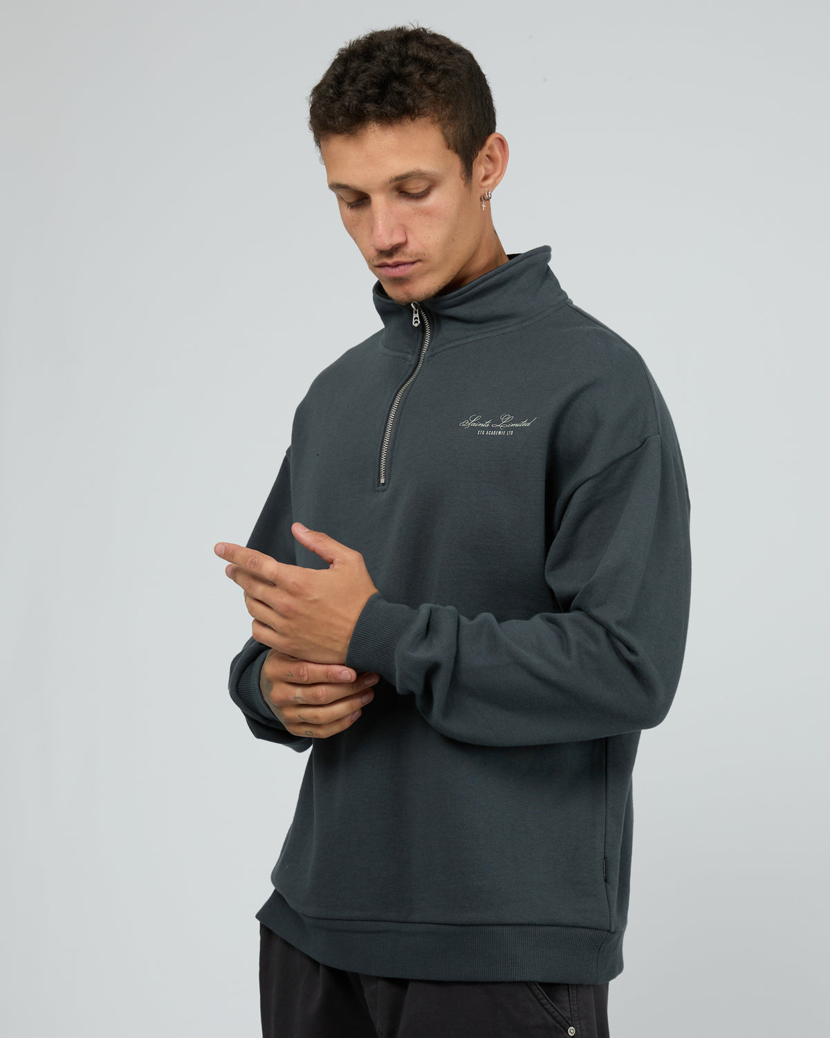 Saints Ltd Qtr Zip Steel Blue