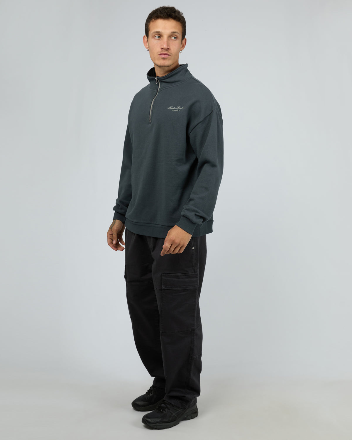 Saints Ltd Qtr Zip Steel Blue