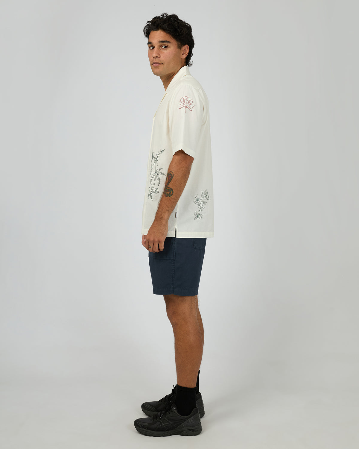 Athens Embroidered Shirt Vintage White