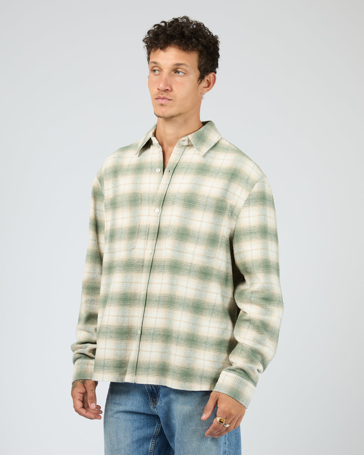 Control Check Shirt Green