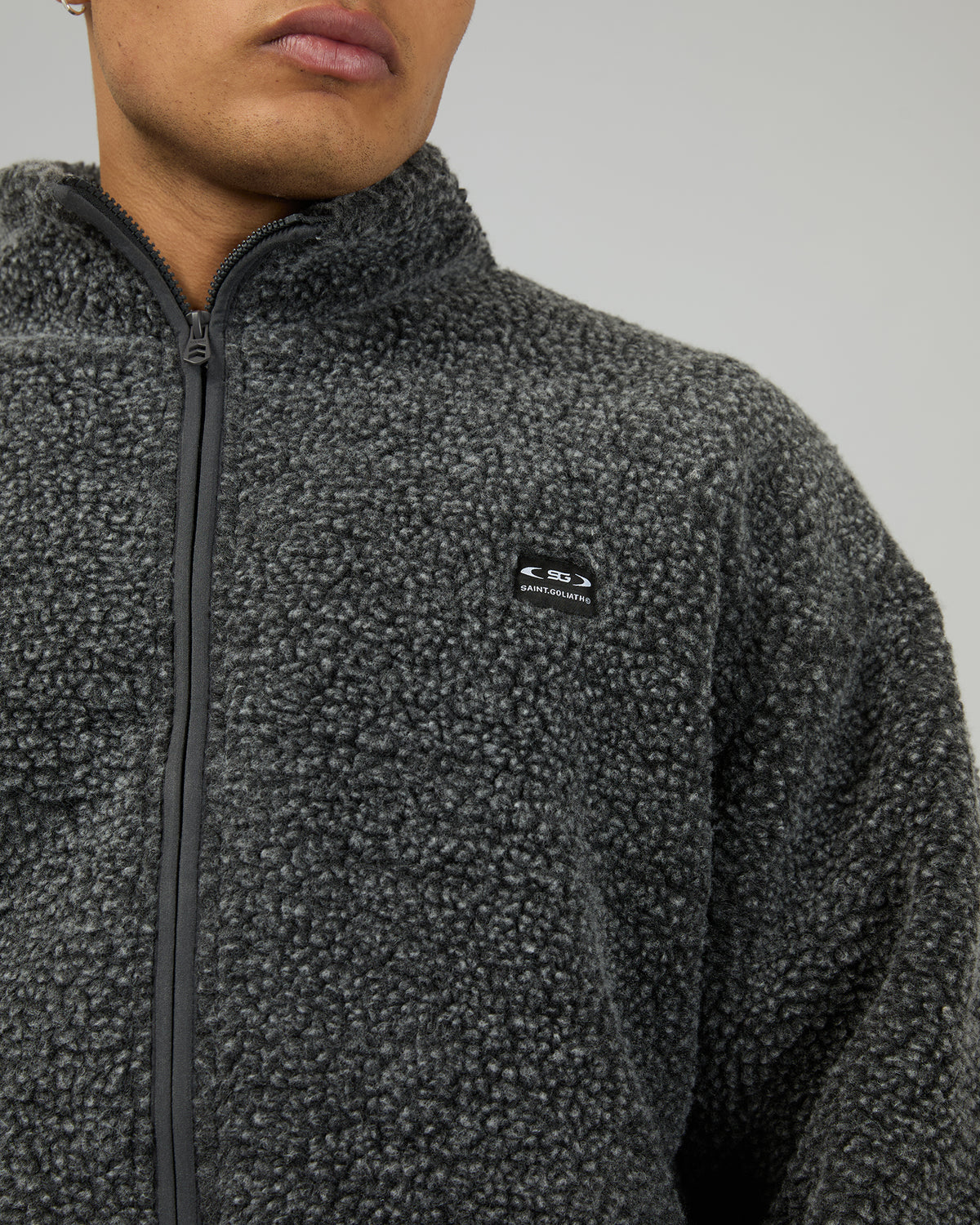 Melange Polar Jacket Charcoal