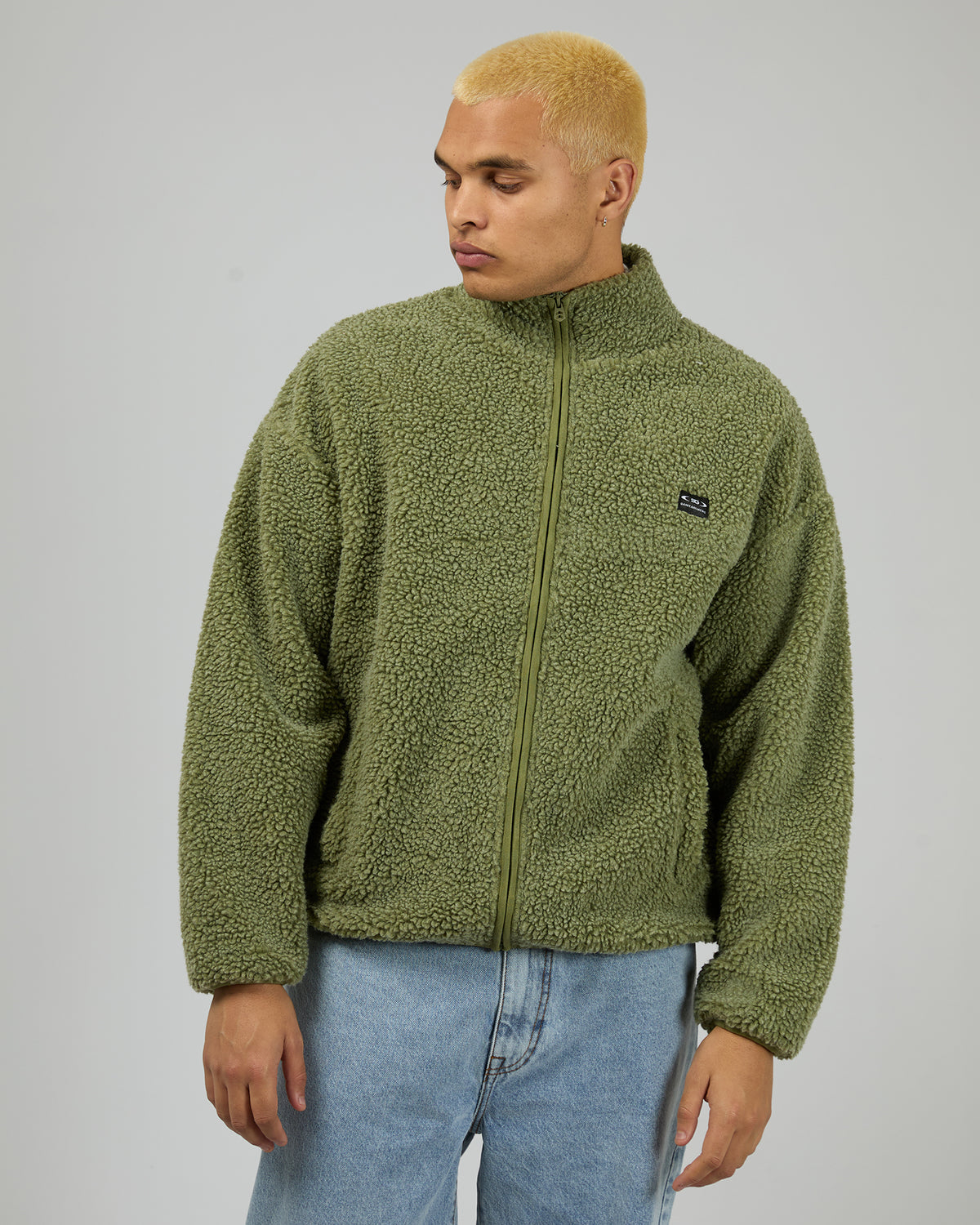 Melange Polar Jacket Khaki