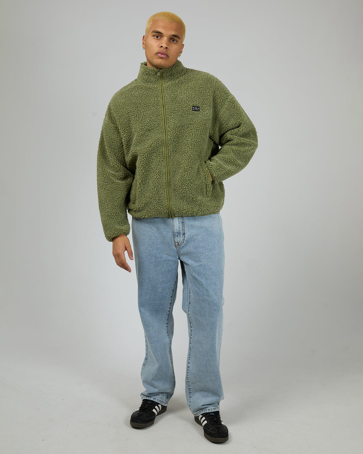 Melange Polar Jacket Khaki