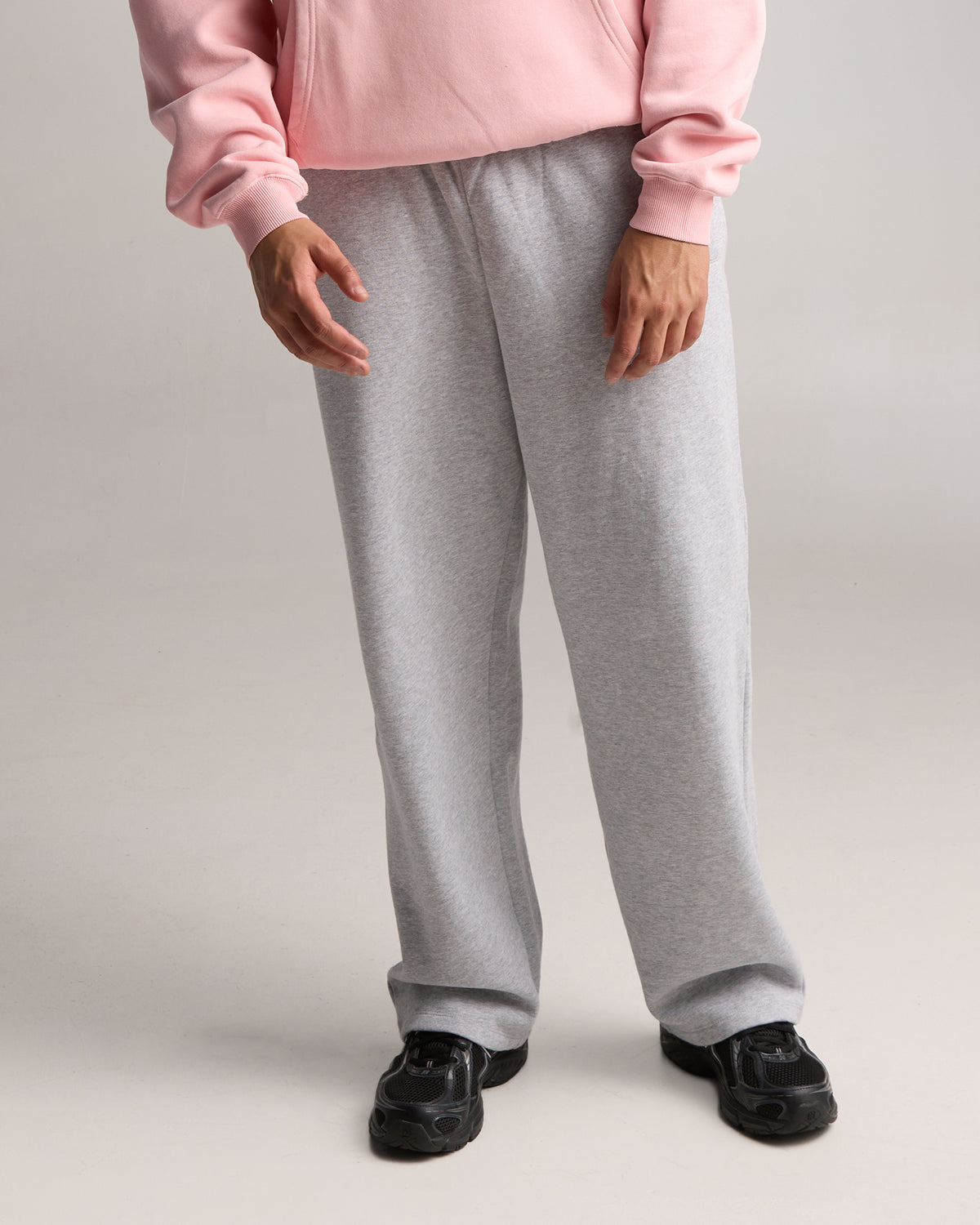 Wide Leg Trackpant Grey Marle