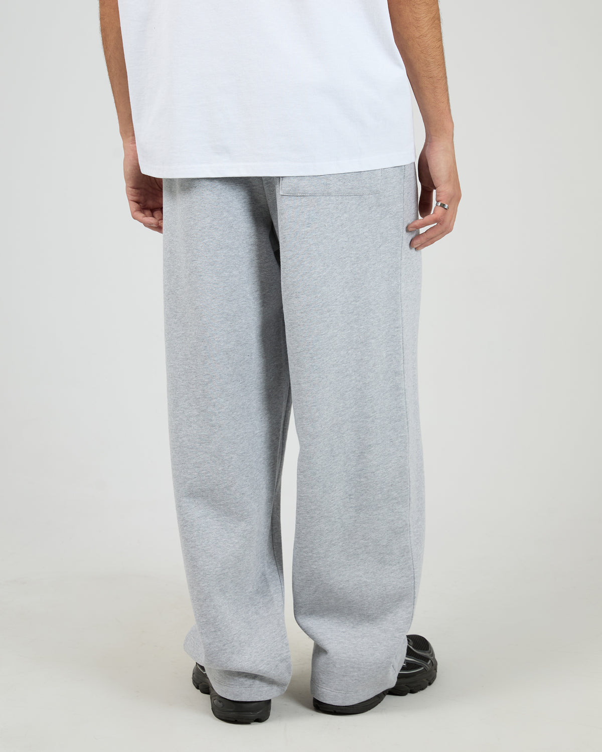 Wide Leg Trackpant Grey Marle